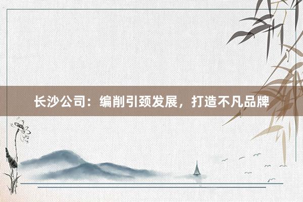长沙公司：编削引颈发展，打造不凡品牌