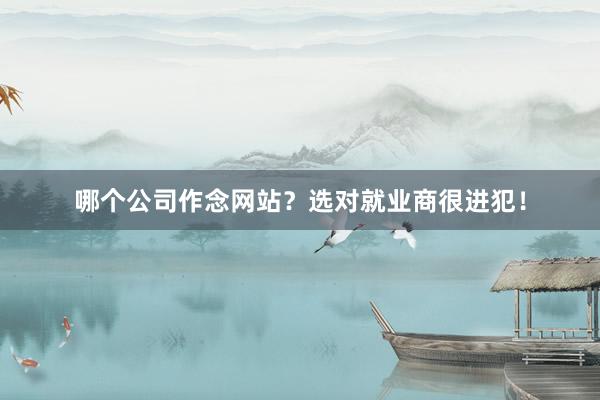 哪个公司作念网站？选对就业商很进犯！